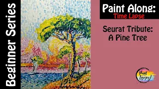 Seurat Tribute: Pine Tree (Pointillism for Beginner painters)