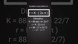 Cara mudah mencari jari-jari lingkaran yang diketahui kelilingnya