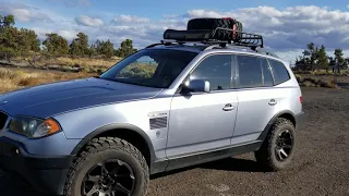 Lifted BMW x3 roof rack