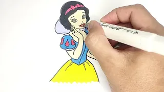 Coloring Snow White - Coloring disney princess #colorful #youtubekids