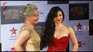 Elli Avram in Red Dress Looks Stunning at an Event.