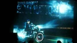 Adam Lambert on Motorcycle/Brad Walsh "FYE" Re-Mix Glam Nation Tour Nokia Theatre June 22, 2010.avi