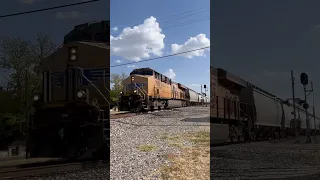 UP Grain Train passing Buda Texas