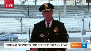 Comd. Riddle speaks at Officer Leath's funeral