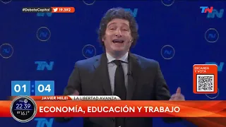 "ESTOY FELIZ, HE GANADO EL DEBATE" | El minuto de Javier Milei en el #DebateCapital de A DOS VOCES