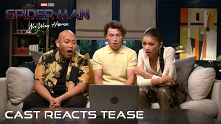 SPIDER-MAN: NO WAY HOME - Cast Reacts Tease | Trailer Out Tomorrow