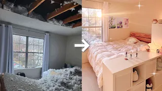 my ceiling collapsed... so I made my dream aesthetic bedroom ✨