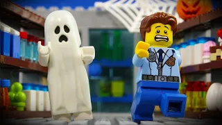 LEGO Halloween STOP MOTION LEGO Ghost Attack Supermarket Fail  | LEGO City | Billy Bricks