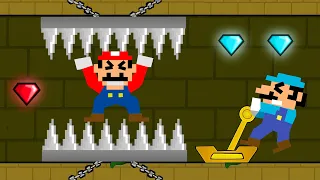 Mario HOT & Mario ICE Escape Water Girl and Fireboy in Maze Mayhem (Part 16)