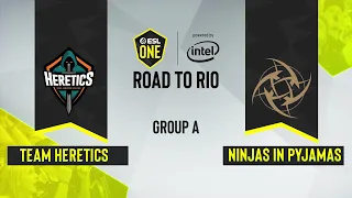 CS:GO - Team Heretics vs. Ninjas in Pyjamas [Overpass] Map 2 - ESL One: Road to Rio - Group A - EU