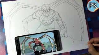 How to draw Spiderman //From Spiderman no way home || Full outline tutorial ||