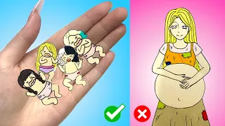 [🐾paper diy🐾] Rescue Poor Rapunzel Pregnant 🤰🤰 Rich vs Broke vs Giga Rich Compilation 종이놀이 | asmr