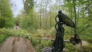 367 acres done. Two harvesters working the road out to finish out the day.