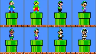 The Multiverse of "Luigi" in Super Mario Bros.1 [NES]