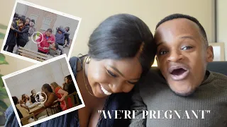 TELLING OUR FAMILY & FRIENDS WE'RE PREGNANT |  *Emotional and Funny reactions* 😳😭❤️