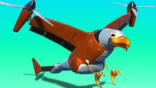 AnimaCars - The EAGLE PLANE rescue mission - cartoons for kids with trucks & animals