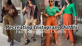 RECREATING INSTAGRAM OUTFITS | Transitional Fall Outfit Ideas | Fashion Over 40 | by Crystal Momon