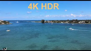 Flying over the Palm Beach Inlet, Florida, 4K HDR