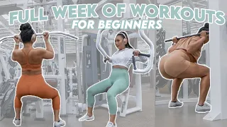 FULL WEEK OF WORKOUTS FOR BEGINNERS AT THE GYM