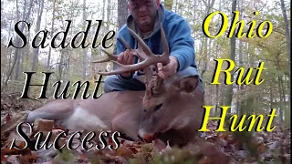 Big Buck Down ! Self filming from a Saddle . Southern Ohio Rut Hunt with Bullman Outdoors