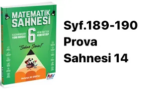 6.SINIF MATEMATİK SAHNESİ S.189-190 PROVA SAHNESİ 14