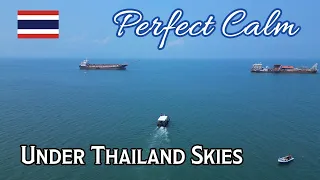 Relaxing Video of The Ships on Jomtien Pattaya Beach. Thailand By Drone. 🇹🇭
