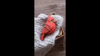 Red Cardinal Wood Carving process #shorts