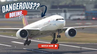 Most HARD BIG Plane Landing!! Boeing 777 Asiana Airlines Landing at La Guardia Airport