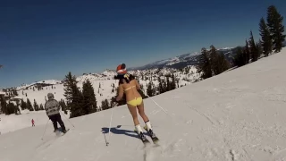 Ski in bikini @Squaw Valley