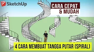 Sketchup - 4 Cara Cepat Membuat Tangga Putar (Spiral)