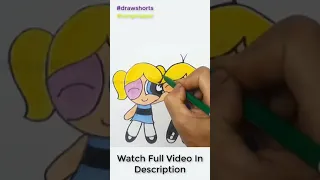 How to draw Powerpuff Girl Bubbles and Boomer love story #shorts