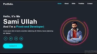 Personal Portfolio Website using HTML, CSS and JavaScript from scratch