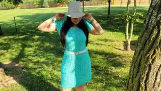 Easy Crochet Dress Tutorial Sizes Sm-4XL / "Diamonds in Blue" Crochet Dress