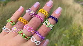 DIY Beaded Ring, Super Easy Tutorial. 5 Ideas