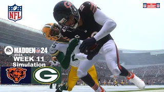 Madden 24 Chicago Bears vs Green Bay Packers Week 11 (Madden 25 Updated Roster) 2024 Sim Game Play