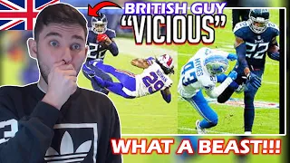 British Soccer Fan First Time Reaction to Derrick Henry 'VICIOUS' Stiff Arms || HD