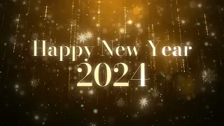 HAPPY NEW YEAR 2024 BG Video Wallpaper Screesaver [1 HOUR yellow gold]