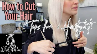 How I Cut My Hair Myself! Dusting My Ends // Wholy Hair