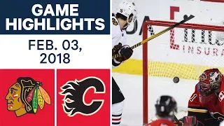 NHL Game Highlights | Blackhawks vs. Flames - Feb. 03, 2018