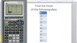 TI-83 Plus SE - Statistics - Mean