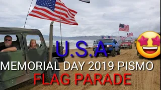 MEMORIAL DAY AMERICAN  FLAG PARADE PISMO BEACH.  MINUS ONE FORD TRUCK