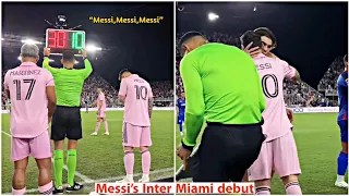 Fans reaction when Messi made his Inter Miami debut | Crowd Chanting "MESSI,MESSI"😱