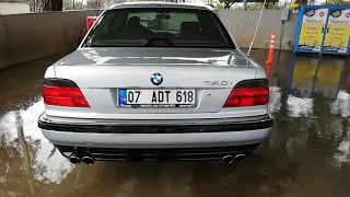 BMW E38 7.40İ  (286 BG) V8  EGZOZ SESİ  ANTALYA GAZİPAŞA  E38 EXHAUST SOUND TURKEY   ( 07 ADT 618 )