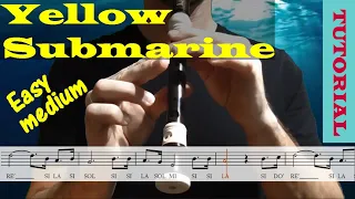 Yellow Submarine - Tutorial flauta con partitura | Karaoke instrumental