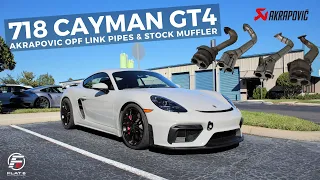 718 GT4 Cayman Exhaust - Akrapovic OPF Link Pipes & Stock Muffler (Install & Sound)