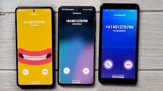 Three Samsung's A Series incoming call,Samsung A51,A52,A7