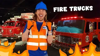 Fire Trucks for Kids | Handyman Hal explores Fire Museum | Fun Videos for Kids