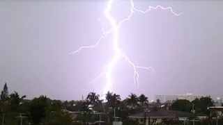 Intense Thunderstorm with Frequent Cloud to Ground Lightning, Loud Thunder - 7/23/21 - Miami, FL