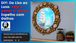 Espelhos Redondo com Galhos de Arvore Decoração incrível e Rústica