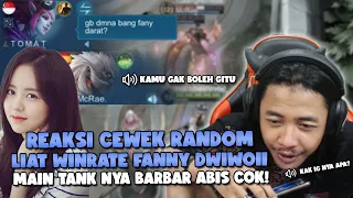 REAKSI CEWEK RANDOM LIAT WR FANNY DWIWOII !! SAMPE DI BILANG GB MMR LANGSUNG ON MIC - MOBILE LEGENDS